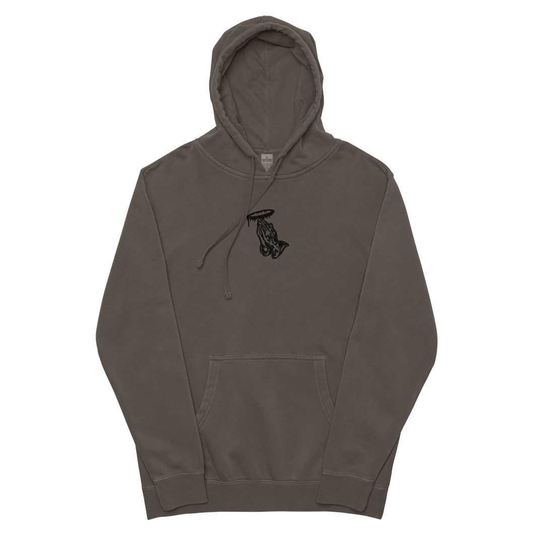 Unisex Embroidery  pigment-dyed hoodie